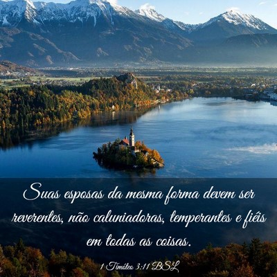 Picture 03 - 1 Timóteo 3:11 BSL - Suas esposas da mesma forma devem ser reverentes, - Bible Verse Picture