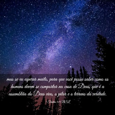 Picture 03 - 1 Timóteo 3:15 BSL - mas se eu esperar muito, para que você possa - Bible Verse Picture