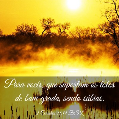 Picture 03 - 2 Coríntios 11:19 BSL - Para vocês, que suportam os tolos de bom grado, - Bible Verse Picture