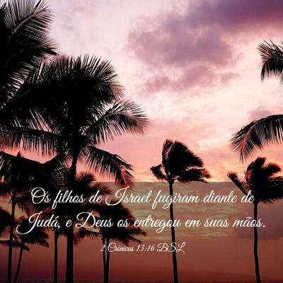 Picture 03 - 2 Crônicas 13:16 BSL - Os filhos de Israel fugiram diante de Judá, e - Bible Verse Picture
