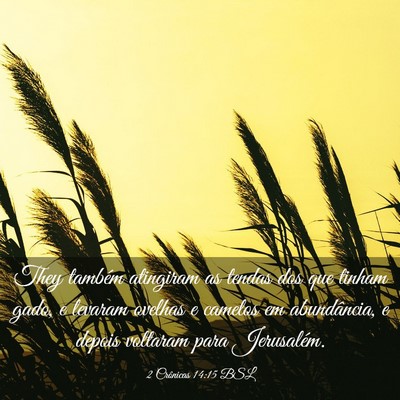 Picture 03 - 2 Crônicas 14:15 BSL - They também atingiram as tendas dos que tinham - Bible Verse Picture