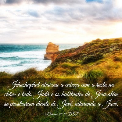 Picture 03 - 2 Crônicas 20:18 BSL - Jehoshaphat abaixou a cabeça com o rosto no - Bible Verse Picture