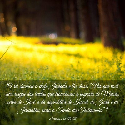 Picture 03 - 2 Crônicas 24:6 BSL - O rei chamou o chefe Jeoiada e lhe disse: “Por - Bible Verse Picture