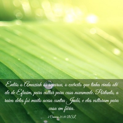 Picture 03 - 2 Crônicas 25:10 BSL - Então o Amaziah os separou, o exército que - Bible Verse Picture