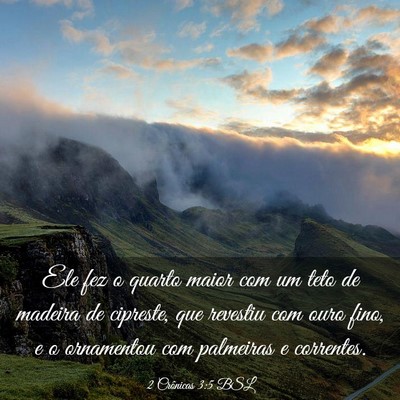 Picture 03 - 2 Crônicas 3:5 BSL - Ele fez o quarto maior com um teto de madeira de - Bible Verse Picture