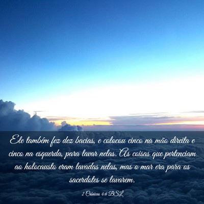 Picture 03 - 2 Crônicas 4:6 BSL - Ele também fez dez bacias, e colocou cinco na - Bible Verse Picture