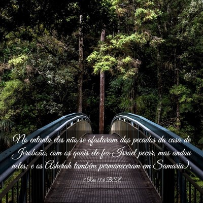 Picture 03 - 2 Reis 13:6 BSL - No entanto eles não se afastaram dos pecados da - Bible Verse Picture