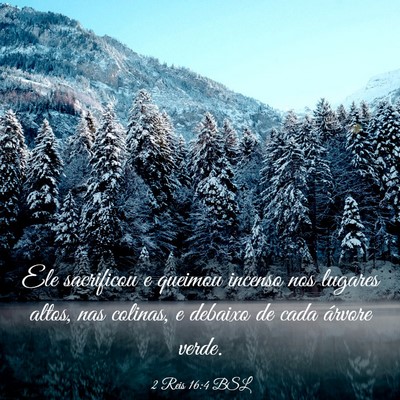 Picture 03 - 2 Reis 16:4 BSL - Ele sacrificou e queimou incenso nos lugares - Bible Verse Picture