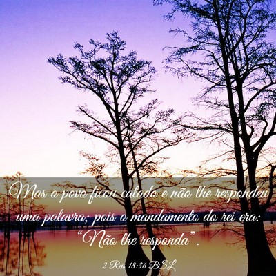 Picture 03 - 2 Reis 18:36 BSL - Mas o povo ficou calado e não lhe respondeu uma - Bible Verse Picture