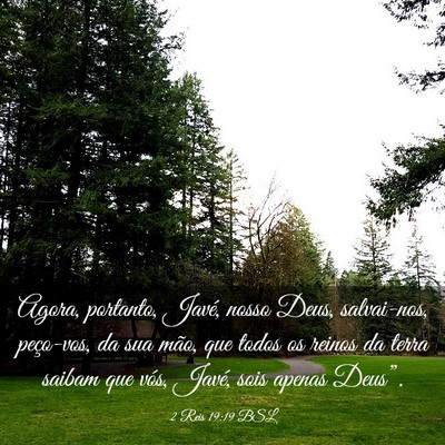 Picture 03 - 2 Reis 19:19 BSL - Agora, portanto, Javé, nosso Deus, salvai-nos, - Bible Verse Picture