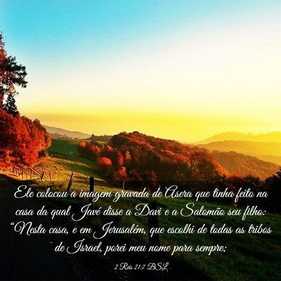 Picture 03 - 2 Reis 21:7 BSL - Ele colocou a imagem gravada de Asera que tinha - Bible Verse Picture