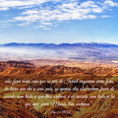 Picture 03 - 2 Reis 21:8 BSL - não farei mais com que os pés de Israel - Bible Verse Picture
