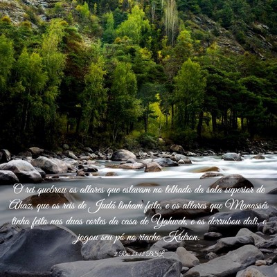 Picture 03 - 2 Reis 23:12 BSL - O rei quebrou os altares que estavam no telhado - Bible Verse Picture