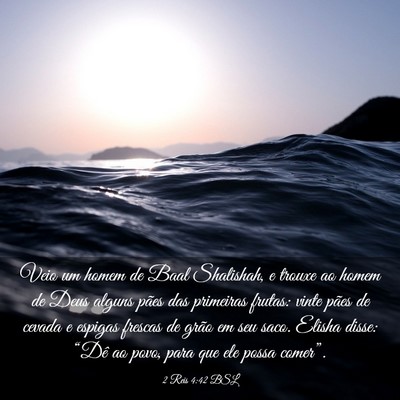 Picture 03 - 2 Reis 4:42 BSL - Veio um homem de Baal Shalishah, e trouxe ao - Bible Verse Picture