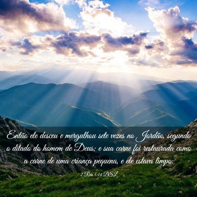 Picture 03 - 2 Reis 5:14 BSL - Então ele desceu e mergulhou sete vezes no - Bible Verse Picture