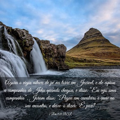 Picture 03 - 2 Reis 9:17 BSL - Agora o vigia estava de pé na torre em Jezreel, - Bible Verse Picture