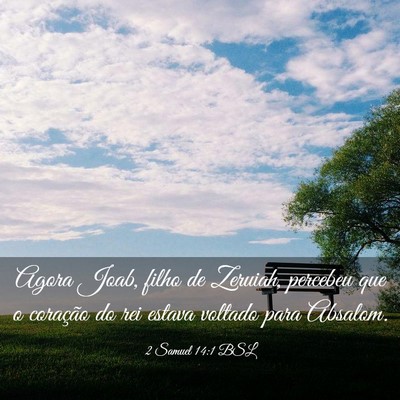 Picture 03 - 2 Samuel 14:1 BSL - Agora Joab, filho de Zeruiah, percebeu que o - Bible Verse Picture