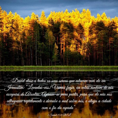 Picture 03 - 2 Samuel 15:14 BSL - David disse a todos os seus servos que estavam - Bible Verse Picture
