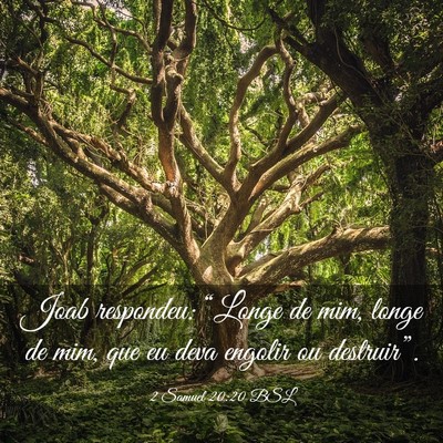 Picture 03 - 2 Samuel 20:20 BSL - Joab respondeu: “Longe de mim, longe de mim, - Bible Verse Picture