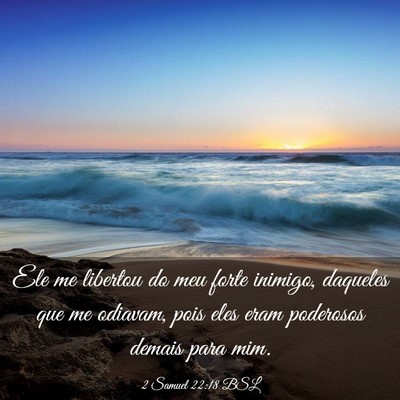 Picture 03 - 2 Samuel 22:18 BSL - Ele me libertou do meu forte inimigo, daqueles - Bible Verse Picture