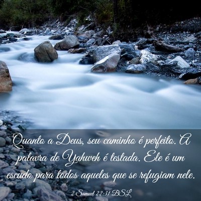 Picture 03 - 2 Samuel 22:31 BSL - Quanto a Deus, seu caminho é perfeito. A palavra - Bible Verse Picture