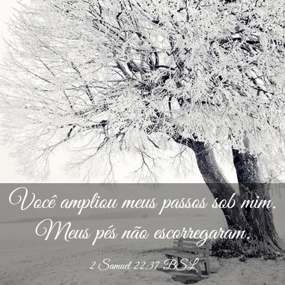 Picture 03 - 2 Samuel 22:37 BSL - Você ampliou meus passos sob mim. Meus pés não - Bible Verse Picture