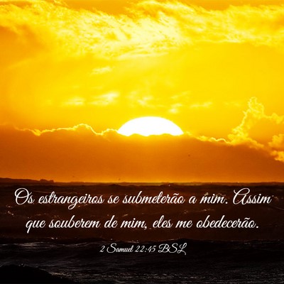 Picture 03 - 2 Samuel 22:45 BSL - Os estrangeiros se submeterão a mim. Assim que - Bible Verse Picture