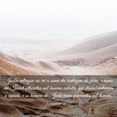 Picture 03 - 2 Samuel 24:9 BSL - Joabe entregou ao rei a soma da contagem do povo; - Bible Verse Picture
