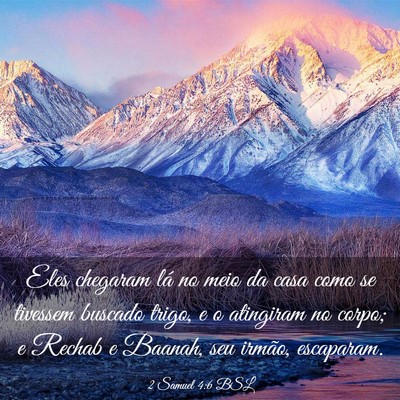 Picture 03 - 2 Samuel 4:6 BSL - Eles chegaram lá no meio da casa como se - Bible Verse Picture