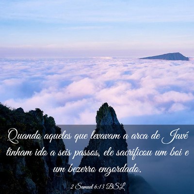 Picture 03 - 2 Samuel 6:13 BSL - Quando aqueles que levavam a arca de Javé tinham - Bible Verse Picture