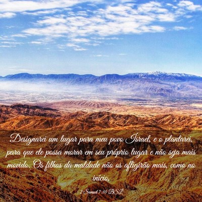 Picture 03 - 2 Samuel 7:10 BSL - Designarei um lugar para meu povo Israel, e o - Bible Verse Picture