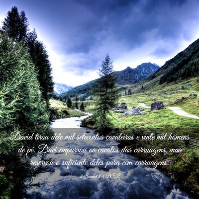 Picture 03 - 2 Samuel 8:4 BSL - David tirou dele mil setecentos cavaleiros e - Bible Verse Picture