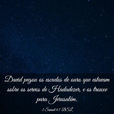 Picture 03 - 2 Samuel 8:7 BSL - David pegou os escudos de ouro que estavam sobre - Bible Verse Picture