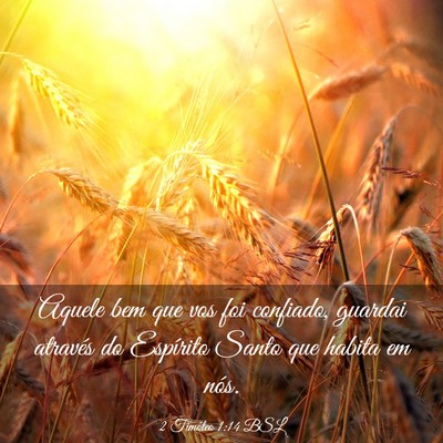 Picture 03 - 2 Timóteo 1:14 BSL - Aquele bem que vos foi confiado, guardai através - Bible Verse Picture