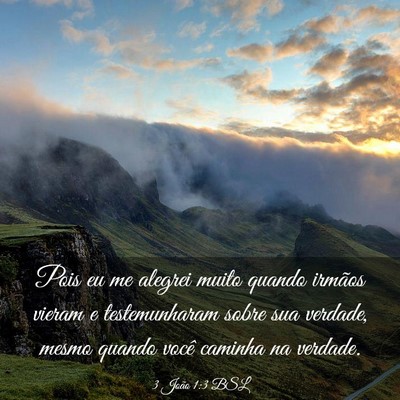 Picture 03 - 3 João 1:3 BSL - Pois eu me alegrei muito quando irmãos vieram e - Bible Verse Picture