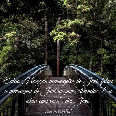 Picture 03 - Ageu 1:13 BSL - Então Haggai, mensageiro de Javé, falou a - Bible Verse Picture