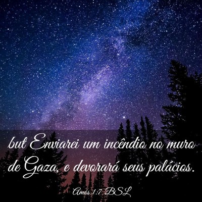 Picture 03 - Amós 1:7 BSL - but Enviarei um incêndio no muro de Gaza, e - Bible Verse Picture