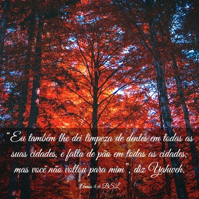 Picture 03 - Amós 4:6 BSL - “Eu também lhe dei limpeza de dentes em todas - Bible Verse Picture