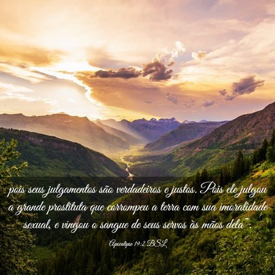 Picture 03 - Apocalipse 19:2 BSL - pois seus julgamentos são verdadeiros e justos. - Bible Verse Picture