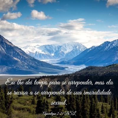 Picture 03 - Apocalipse 2:21 BSL - Eu lhe dei tempo para se arrepender, mas ela se - Bible Verse Picture