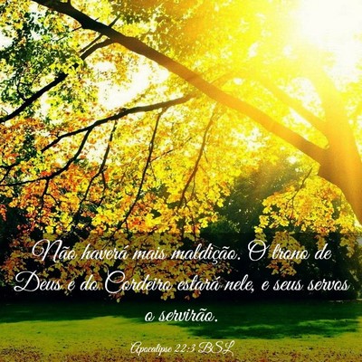 Picture 03 - Apocalipse 22:3 BSL - Não haverá mais maldição. O trono de Deus e - Bible Verse Picture