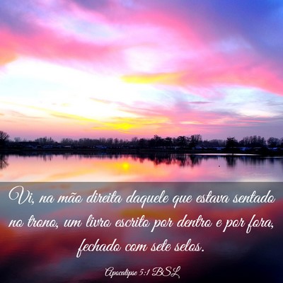 Picture 03 - Apocalipse 5:1 BSL - Vi, na mão direita daquele que estava sentado no - Bible Verse Picture