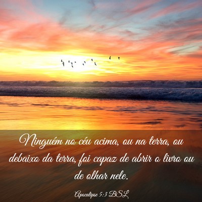 Picture 03 - Apocalipse 5:3 BSL - Ninguém no céu acima, ou na terra, ou debaixo - Bible Verse Picture