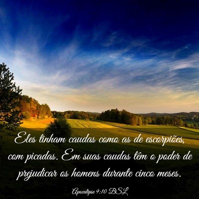 Picture 03 - Apocalipse 9:10 BSL - Eles tinham caudas como as de escorpiões, com - Bible Verse Picture