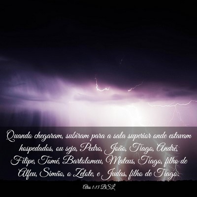 Picture 03 - Atos 1:13 BSL - Quando chegaram, subiram para a sala superior - Bible Verse Picture