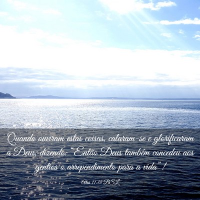 Picture 03 - Atos 11:18 BSL - Quando ouviram estas coisas, calaram-se e - Bible Verse Picture
