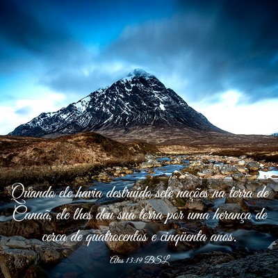 Picture 03 - Atos 13:19 BSL - Quando ele havia destruído sete nações na - Bible Verse Picture