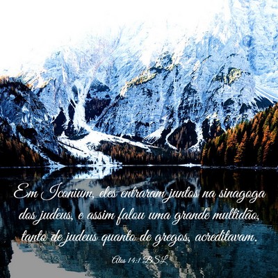 Picture 03 - Atos 14:1 BSL - Em Iconium, eles entraram juntos na sinagoga dos - Bible Verse Picture