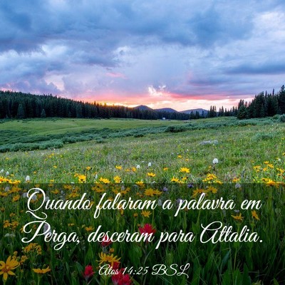 Picture 03 - Atos 14:25 BSL - Quando falaram a palavra em Perga, desceram para - Bible Verse Picture