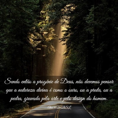 Picture 03 - Atos 17:29 BSL - Sendo então a progênie de Deus, não devemos - Bible Verse Picture